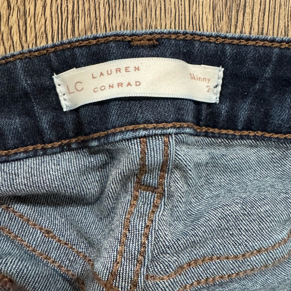LC Lauren Conrad Blue Skinny Jeans with Contrast Stitching